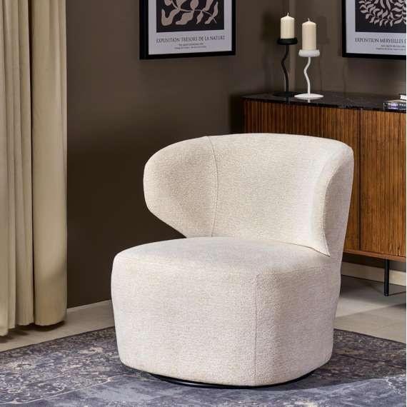 Lenestol GLEN - beige stoff - svingbar