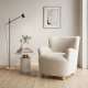 Lenestol CLAUDIO - crem farge  stoff - tre bein