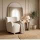 Lenestol CLAUDIO - crem farge  stoff - tre bein