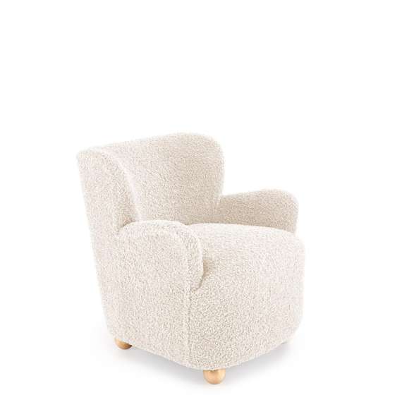 Lenestol CLAUDIO - crem farge  stoff - tre bein