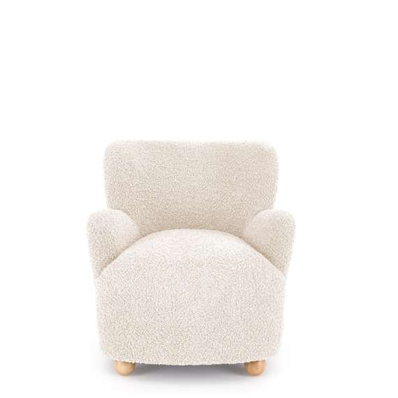 Lenestol CLAUDIO - crem farge  stoff - tre bein
