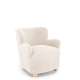 Lenestol CLAUDIO - crem farge  stoff - tre bein