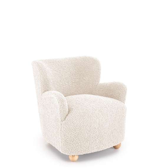 Lenestol CLAUDIO - crem farge  stoff - tre bein