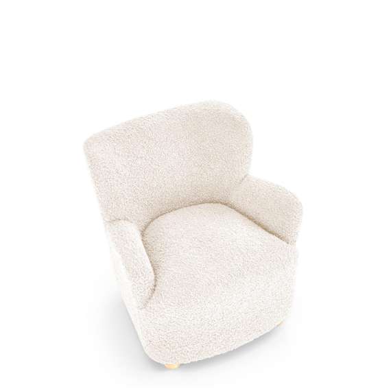 Lenestol CLAUDIO - crem farge  stoff - tre bein