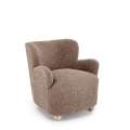 Lenestol CLAUDIO - capuccino farge  stoff - tre bein
