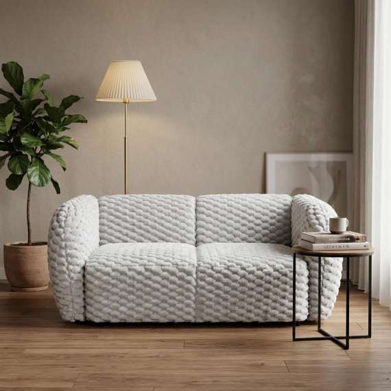Sofa MALTA - 170x90 cm - grå teddy stoff