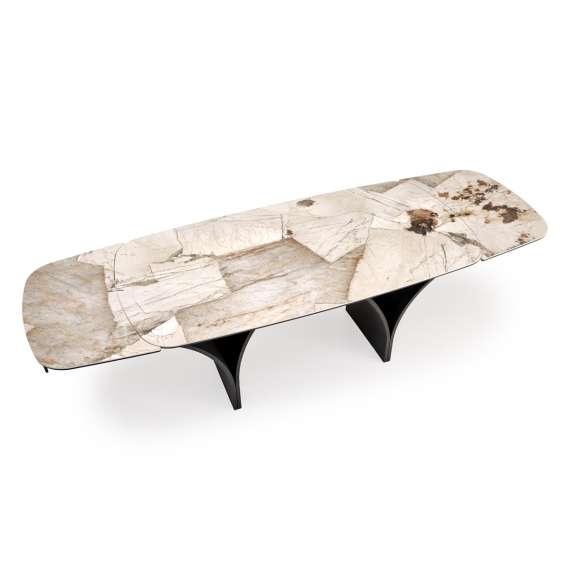 Spisebord Alter 180-260x90 cm - beige marmor - uttrekkbart