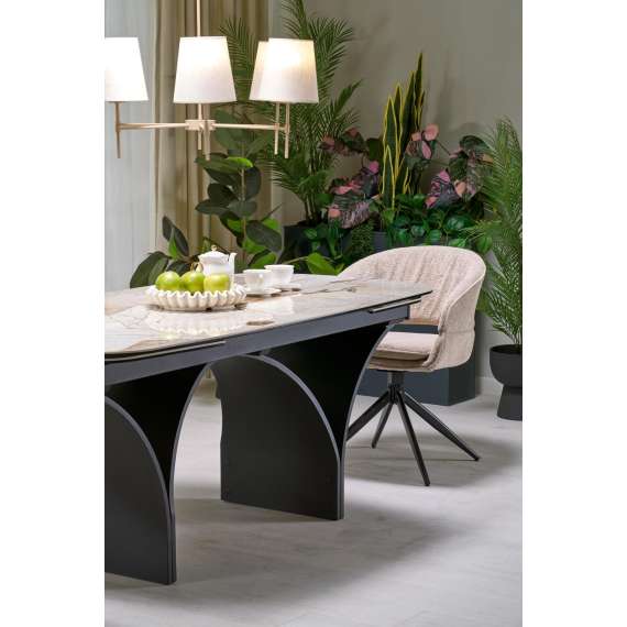 Spisebord Alter 180-260x90 cm - beige marmor - uttrekkbart