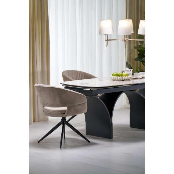 Spisebord Alter 180-260x90 cm - beige marmor - uttrekkbart