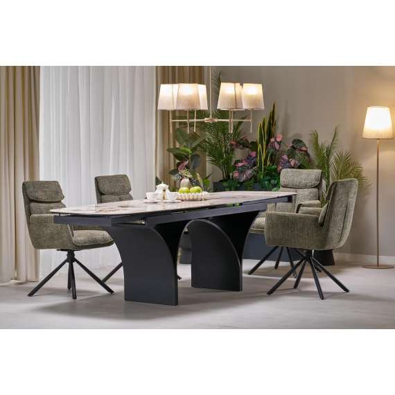Spisebord Alter 180-260x90 cm - beige marmor - uttrekkbart