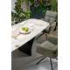 Spisebord Alter 180-260x90 cm - beige marmor - uttrekkbart