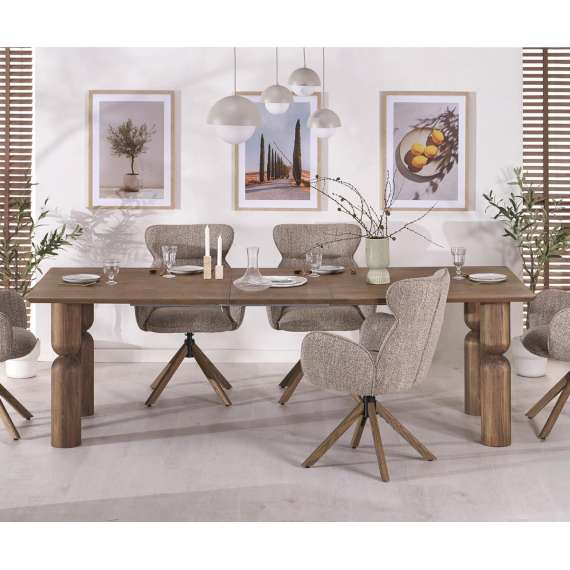 Spisebord Melton 200-300x101 cm - valnøtt - eikefinér