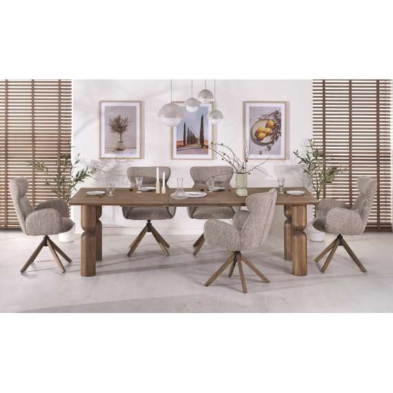 Spisebord Melton 200-300x101 cm - valnøtt - eikefinér