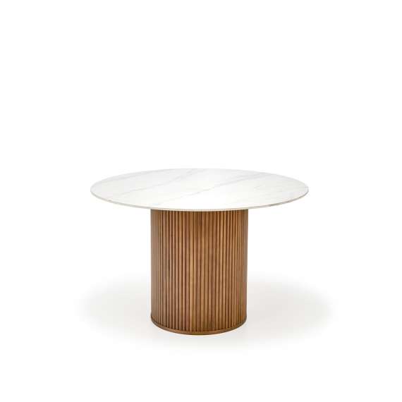 Spisebord Bruno 120 cm - marmur - valnøtt