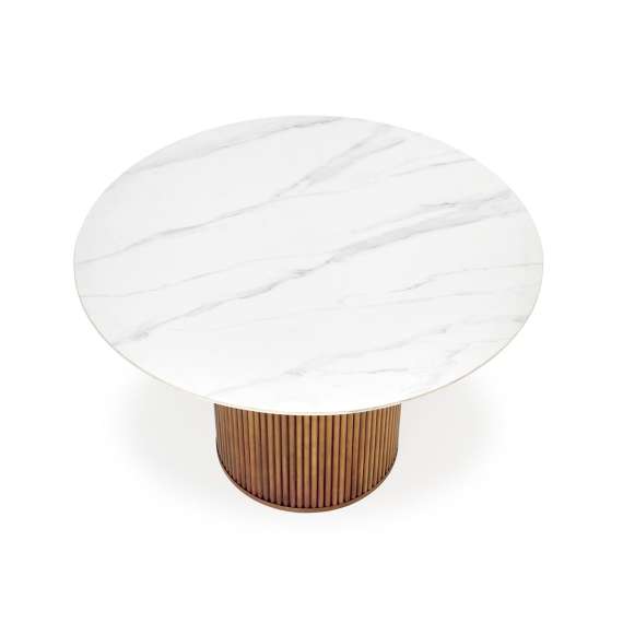 Spisebord Bruno 120 cm - marmur - valnøtt