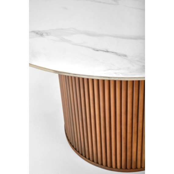 Spisebord Bruno 120 cm - marmur - valnøtt