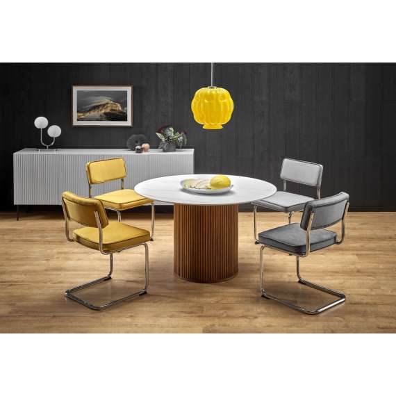 Spisebord Bruno 120 cm - marmur - valnøtt