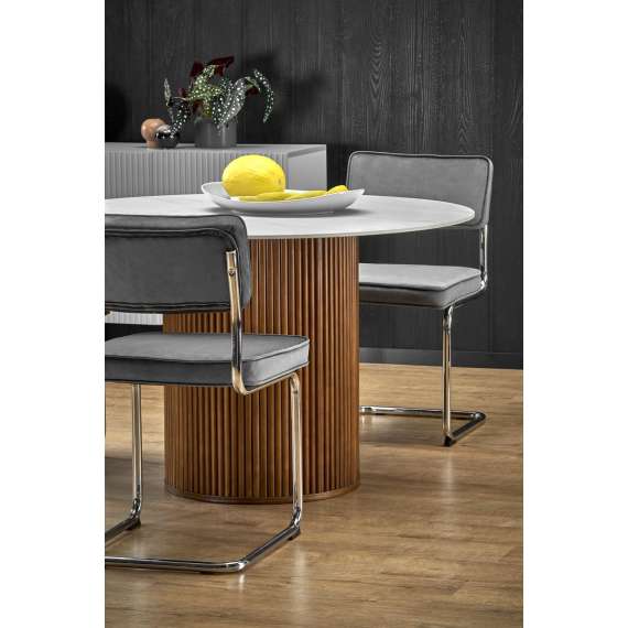 Spisebord Bruno 120 cm - marmur - valnøtt