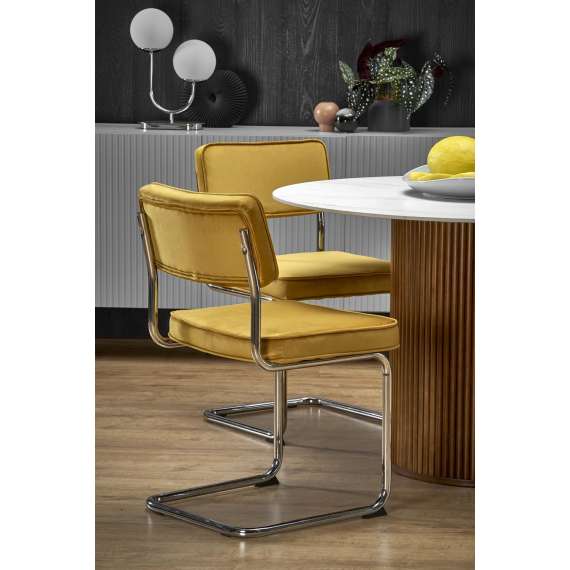 Spisebord Bruno 120 cm - marmur - valnøtt