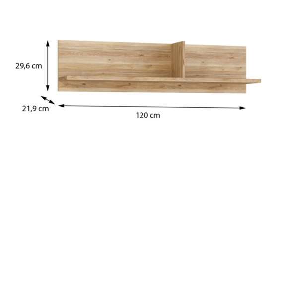 Hylle ARANK 120x29 cm - eik mauvella
