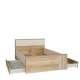 Seng ARKAN 120x200 cm - eik mauvella - beige sand - 2 skuffer