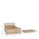 Seng ARKAN 120x200 cm - eik mauvella - beige sand - 2 skuffer