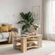 Sofabord ARKAN 100x60 cm - eik mauvella - beige sand