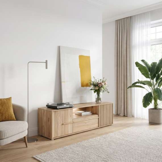Tv-benk ARKAN 163x50 cm - eik mauvella- 2 dører - 1 skuff
