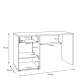 Skrivebord ARKAN 130x60 cm - eik mauvella - beige sand - 1 dør - 1 skuff