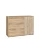 Skjenk ARKAN 118x85 cm - eik mauvella - beige sand - 1 dør - 3 skuffer
