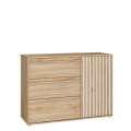 Skjenk ARKAN 118x85 cm - eik mauvella - beige sand - 1 dør - 3 skuffer