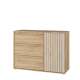 Skjenk ARKAN 118x85 cm - eik mauvella - beige sand - 1 dør - 3 skuffer