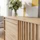 Skjenk ARKAN 118x85 cm - eik mauvella - beige sand - 1 dør - 3 skuffer