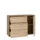 Skjenk ARKAN 118x85 cm - eik mauvella - beige sand - 1 dør - 3 skuffer