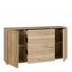 Skjenk ARKAN 163x85 cm - eik mauvella - beige sand - 2 dører - 3 skuffer