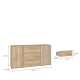 Skjenk ARKAN 163x85 cm - eik mauvella - beige sand - 2 dører - 3 skuffer