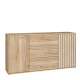 Skjenk ARKAN 163x85 cm - eik mauvella - beige sand - 2 dører - 3 skuffer