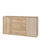 Skjenk ARKAN 163x85 cm - eik mauvella - beige sand - 2 dører - 3 skuffer