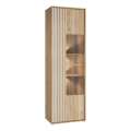 Vitrineskap ARKAN 64x200 cm - eik mauvella - beige sand - 1 dør