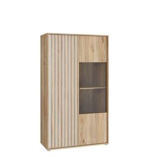 Vitrineskap ARKAN 93x162 cm - eik mauvella - beige sand - 1 dør