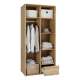 Garderobeskap ARKAN 93x200 cm - eik mauvella - beige sand - 2 dører - 1 skuff