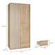 Garderobeskap ARKAN 93x200 cm - eik mauvella - beige sand - 2 dører - 1 skuff