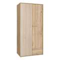 Garderobeskap ARKAN 93x200 cm - eik mauvella - beige sand - 2 dører - 1 skuff