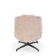 Lenestol DECLAN med fotskammel - stoff - beige