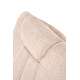 Lenestol DECLAN med fotskammel - stoff - beige