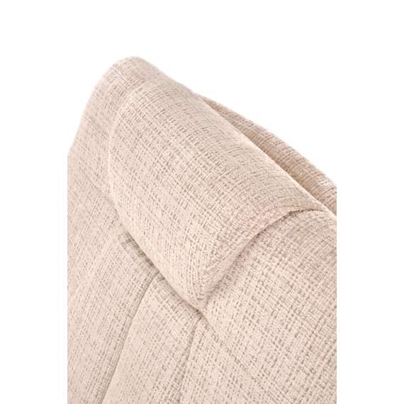 Lenestol DECLAN med fotskammel - stoff - beige