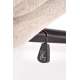 Lenestol DECLAN med fotskammel - stoff - beige