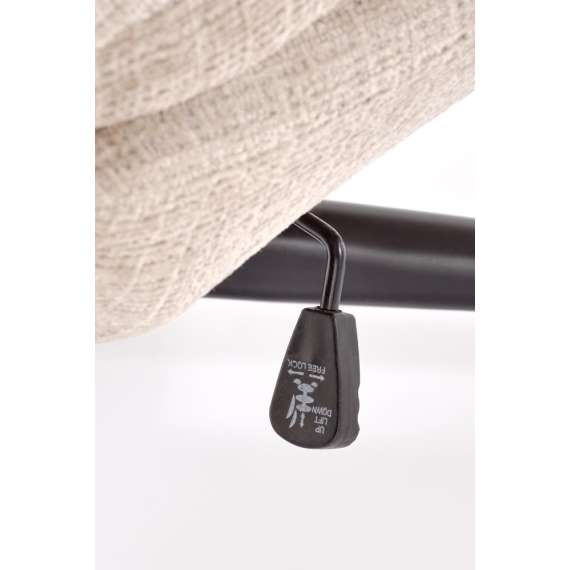 Lenestol DECLAN med fotskammel - stoff - beige