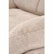 Lenestol DECLAN med fotskammel - stoff - beige