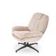 Lenestol DECLAN med fotskammel - stoff - beige